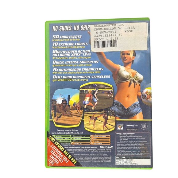 Outlaw Volleyball Xbox Game With Case 2003 - Picture 2 of 3